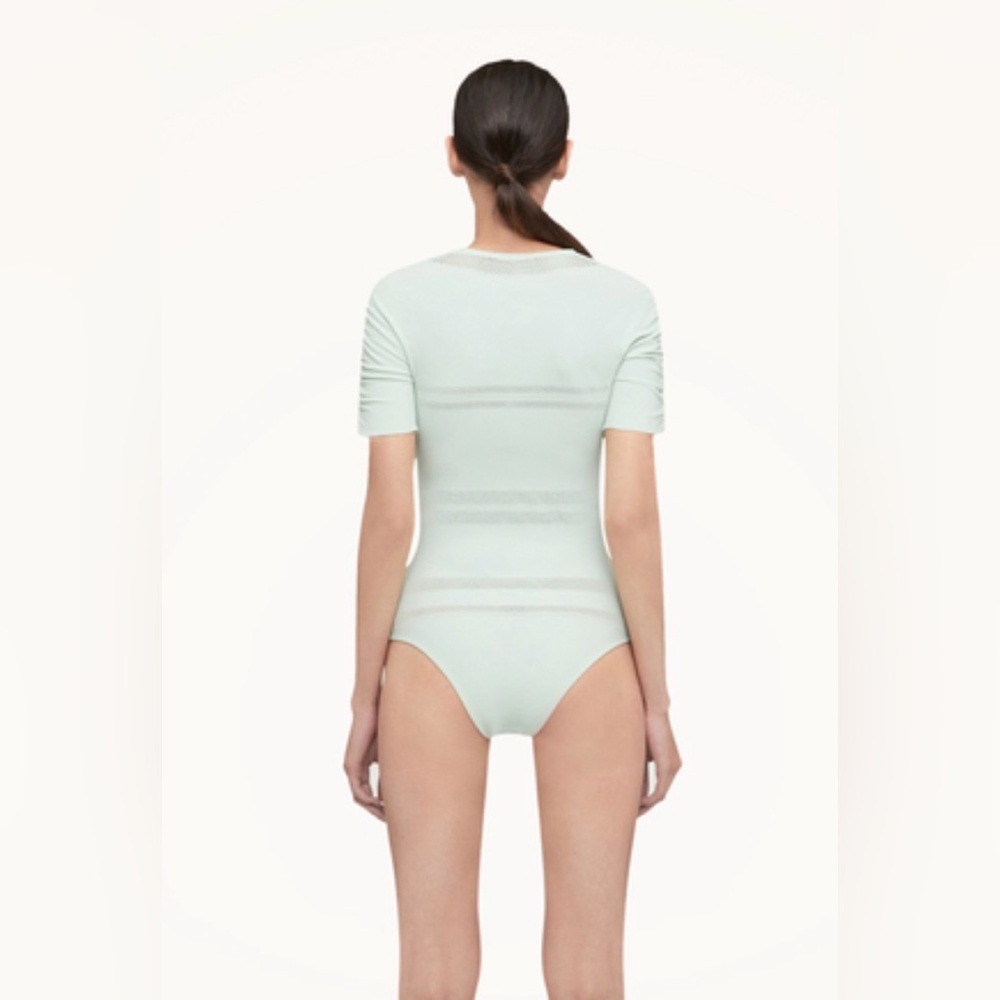 Wolford NWT Net Line Bodysuit - Aqua size XS - Picture 3 of 8